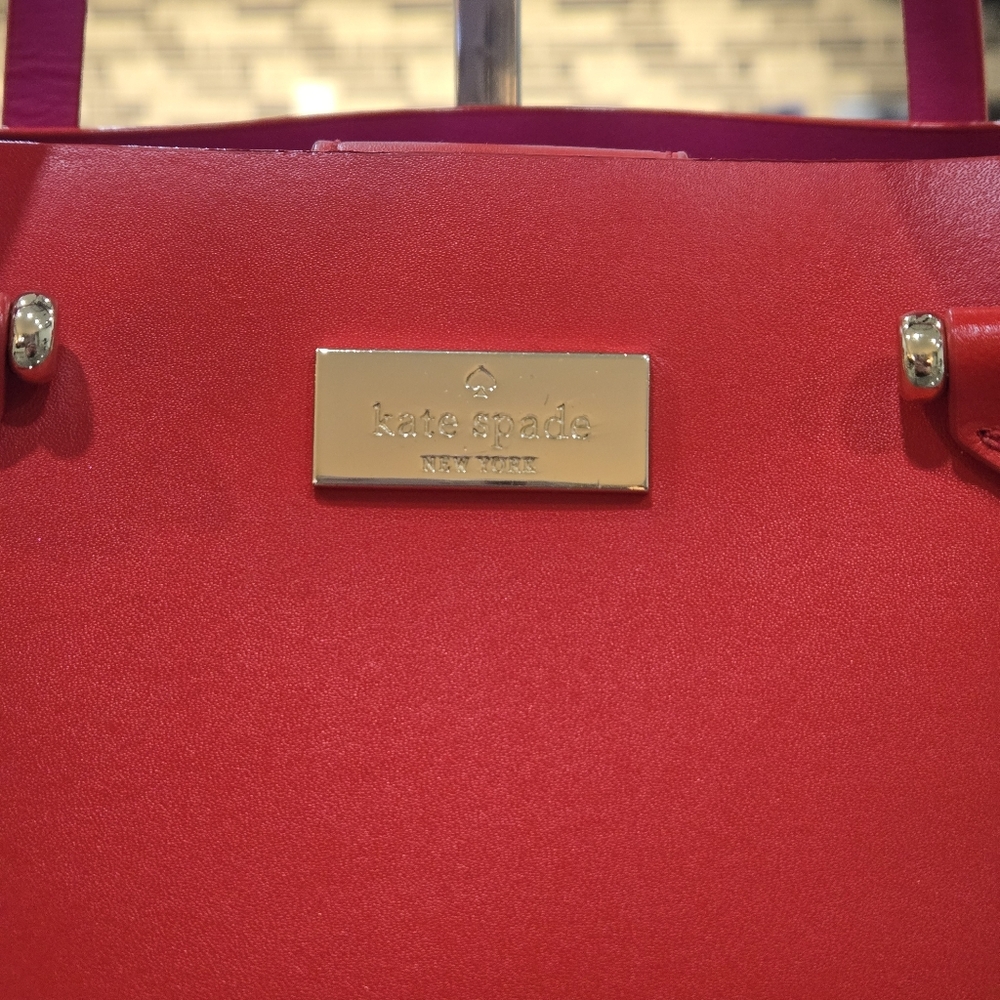 Kate Spade New York Kyra Arbour Hill Tote Crossbody Red Pink - Picture 4 of 16